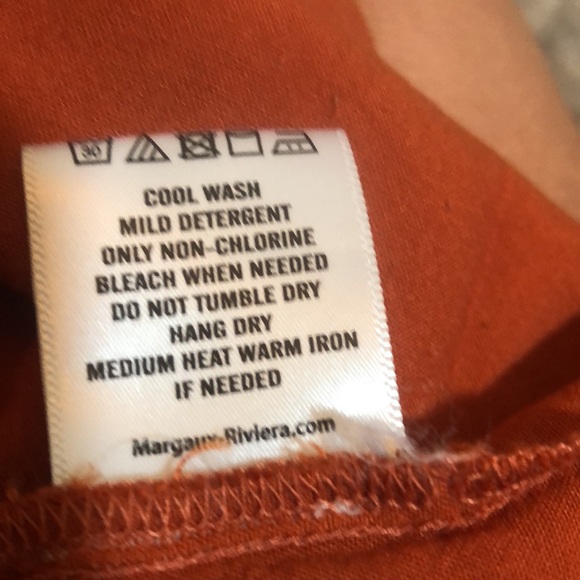 Margaux Riviera burnt orange peasant dress size 1X - Picture 8 of 8